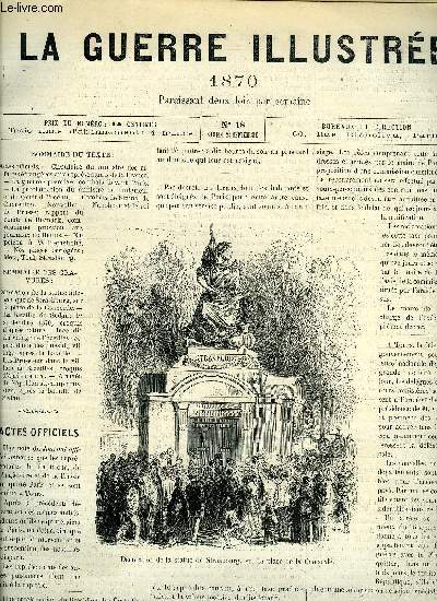 LA GUERRE ILUSTREE N 18 - Actes officiels, Circulaire du ministre des affaires trangres aux reprsentants de la France, La guerre : premiers combats devant Paris, La proclamation du ministre de l'intrieur et du gnral Trochu, Combats de Stains