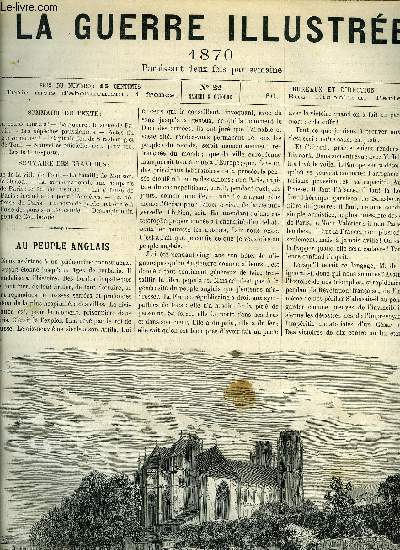 LA GUERRE ILUSTREE N 22 - Au peuple anglais !, La guerre : le sige de Paris, Les dpches prussiennes, Actes du gouvernement, Capitulation de Strasbourg et de Toul, Nouvelles officielles de la province, Les ballons-poste