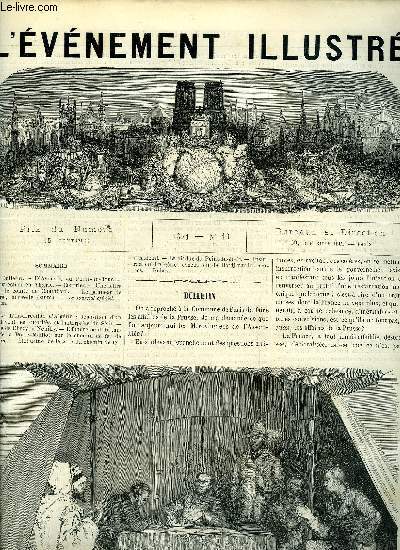 L'EVENEMENT ILLUSTRE N 13 - D'Asnires au Point du Jour, L'insurrection en Algrie, Une lettre de M. le comte de Chambord, Le panneau de boiserie (suite), Le Journal Officiel, Carillon