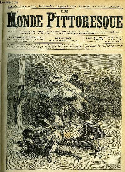 LE MONDE PITTORESQUE TOME TROISIEME N 55 - L'preuve du poison par P.A., Voyageurs et aventuriers par Ph. d'Arconciel, Les oiseaux de mer : l'eider par S, Le mariage aux iles Philippines par P.A., L'ile mystrieuse par Jules Verne, Les drames de l'Inde