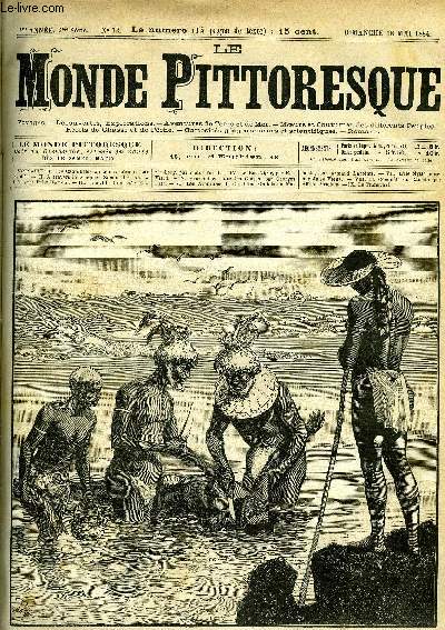 LE MONDE PITTORESQUE TOME TROISIEME N 72 - Les cannibales au temps prsent par R. d'A, A travers la science - Sommeil et anesthsie par Flix Hment, Nuremberg par Victor Tissot, Le Bas-Niger (suite) par Ed. Viard, Prisonniers dans les glaces (suite)