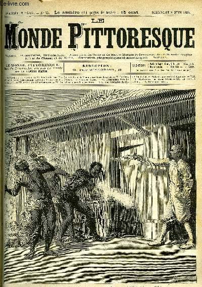 LE MONDE PITTORESQUE TOME TROISIEME N 75 - Le Tonkin et les tonkinois par Ph. d'Arconciel, Le Cotinga caroncul par S, En canot d'Ulm a Vienne par Marc Fournel, Le Bas Niger (suite) par Ed. Viard, Prisonniers dans les glaces (suite) par Georges Fath