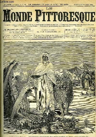 LE MONDE PITTORESQUE TOME TROISIEME N 78 - Le jardin d't du sultan de Uandala par G. Rohlfs, A travers la science - des influences de la lune par S, Les chasses en Algrie par Benjamin Gastineau, En canot d'Ulm a Vienne (suite) par Marcel Fournel