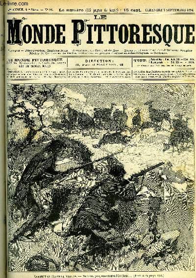 LE MONDE PITTORESQUE TOME QUATRIEME N 88 - Comment on chasse la vigogne par S, L'assainissement de Paris avec l'air de la campagne par H.A., Les naufrags par Anne Bowman, Une idylle a Tati par Fernand Lafargue (suite), Les arabes dans l'Afrique