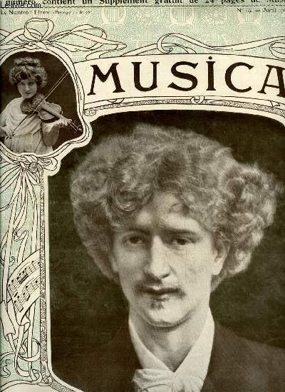 MUSICA N 19 - Mme Melba, J.J. Paderewski par Flicien Grtry, Hlne a Monte Carlo par Ren Thorel, Les contes d'Hoffmann par Charles Joly, Marguerite Carr par Brtigny, Les femmes clavecinistes, La socit de musique de chambre pour instruments a vent