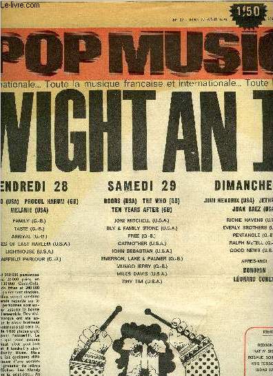 POP MUSIC N 22 - Quatre personnalits bien assorties : les Who, Franoise Hardy : mes souvenirs de Whight par Christian Saltel, Joe Dassin et cinq jours de fte, Record d'affluence pour Joe Dassin durant tout l't, Un grand jazzman a Wight : Miles Davis