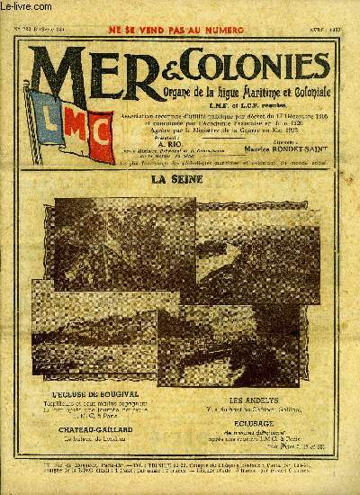 Mer & Colonies n 283 B - En faveur d'une beaut, La composition des flottes par Somborn, La question du Pacifique par le commandant A. Thomazi, Silhouettes de marins, l'officier en second par Maurice Gerny, La ligue maritime et coloniale polonaise