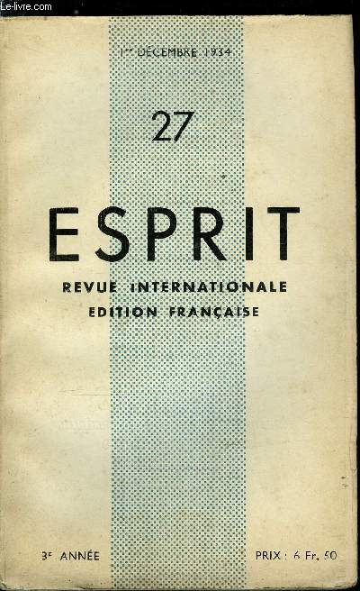 Esprit n° 27 - Qu'est ce que le personnalisme ? par Emmanuel Moun - Picture 1 of 1