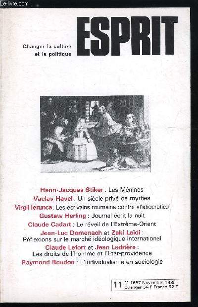 Esprit n 108 - La vrit jusqu'ou ? par Paul Thibaud, Avons nous besoin d'un nouveau mythe ? par Vaclav Havel, Les crivains roumains contre l'idiocratie par Virgil Ierunca, Trois pomes par Ana Blandiani, Solidarit et libert par Adam Zagajewski