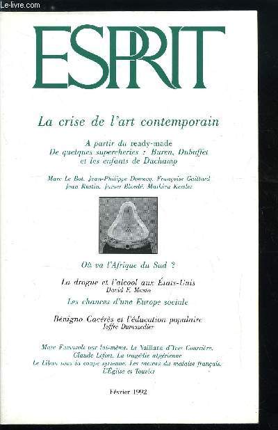 Esprit n 179 - Quels critres d'apprciation esthtique aujourd'hui ? a partir du ready-made, Marcel Duchamp et ses clibataires mme par Marc le Bot, Buran : de l'autopublicit pure, Dubuffet : du brut snob, et la suite par Jean Philippe Domecq