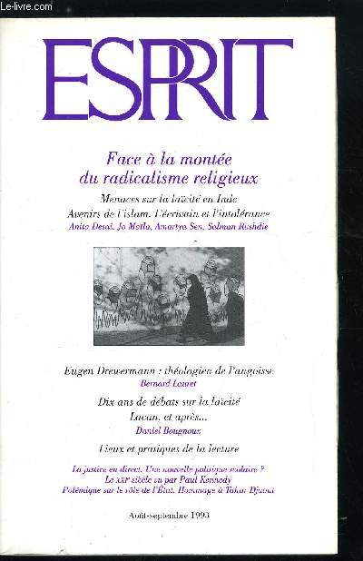 Esprit n 194 - La justice en direct - Face a la monte du radicalisme religieux, Histoire d'enfance, entretien avec Salman Rushdie, Le roman de l'Inde, a propos de A Suitable Boy de Vikram Seth et Anita Desai, Menaces sur les traditions laques de l'Inde