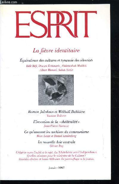 Esprit n 228 - Capitalisme et dmocratie, changement de donne, Pourquoi Roman Jakobson et Mikhail Bakhtine ne se sont jamais rencontrs par Tzvetan Todorov, Rencontre d'Althusser par Stanislas Breton, Quelles missions pour le ministre de la Culture ?