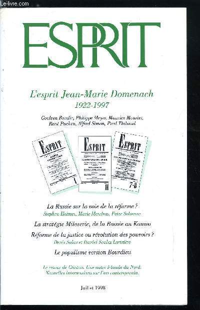 Esprit n 244 - La bombe et l'aprs Guerre froide, L'esprit Jean Marie Domenach - Hglien ou bergsonien ? Jean Marie Domenach devant le gaullisme par Paul Thibaud, L'affaire Curiel par Jean Marie Domenach, Domenach au Japon par Maurice Mourier