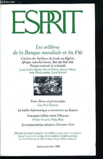 Esprit n 245 - L'enfer carcral, Cline ci, Cline la par Daniel Linderberg, Cline et le discourd rvisionniste par Philip Watts, Fiction et procs chez Cline par Philippe Roussin, Soumettre les oeuvres a la question, considrations sur l'abus