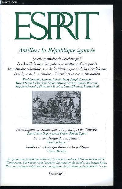 Esprit n 332 - Au dela de l'enliesement irakien, le nouveau dsordre international, Le changement climatique et la politique de l'nergie, Balises pour un futur incertain, Le dsastre climatique et la politique nergtique franaise par Henri Prvot