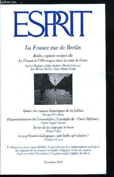 Esprit n 379 - Le Snat face a ses responsabilits historiques, Grce : les raisons historiques de la faillite par Georges Prvlakis, La financiarisation des quartiers d'affaires : l'exemple de Coeur Dfense par Ingrid Nappi-Choulet, Chronique