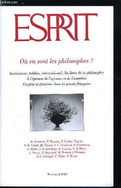 Esprit n 383 - 2007-2012 : une lection sans lan politique, Les associations, bquille du service public ? par Marc Olivier Padis, Pour un nouvel art d'difier, Rtablir les relations entre la philosophie et ses publics par Frdric Worms, L'institution