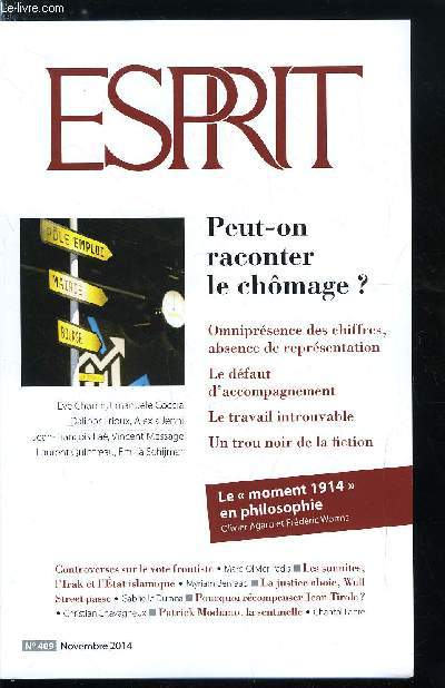 Esprit n 409 - Aprs les mergents, le temps des divergents, L'excutif et l'environnement : une spirale de renoncements par Lucile Schmid, Pourquoi rcompenser Jean Tirole ? par Christian Chavagneux, Peut-on raconter le chomage ? - Lui, chomeur, elle