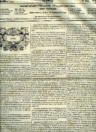 La semaine 3e anne n 31 - Alizia Paul, les amies d'enfance par Paul Fval, Mmoires indits du duc de Choiseul, Eloge des mdecins par Chateaubriand, L'lve de Saint Cyr (fin) par Charles Saint Maurice, Souris-nous toujours par F. Bonoldi