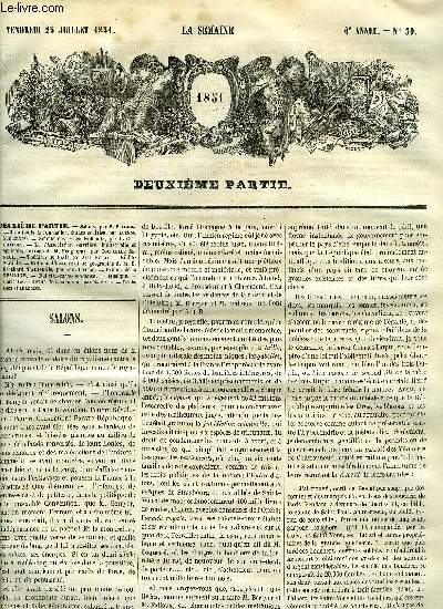 La semaine 6e anne n 30 - Jean Louis le journalier par Eugne Sue, Simple voyage en Hollande Guichardet, L'association ouvrire, industrielle et agricole, Impromptu par Emile Jonas