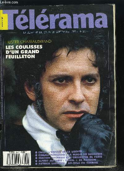 Tlrama n 2071 - Chili : les chemins de la libert, Clown : Howard Buten, Rock : Eurythmics, Cinema Paradiso de Giuseppe Tornatore, Fontvieille : histoire d'un projectionniste, Le Festival de Venise, Tournage : l'Amante de Vra Belmont, Hommage