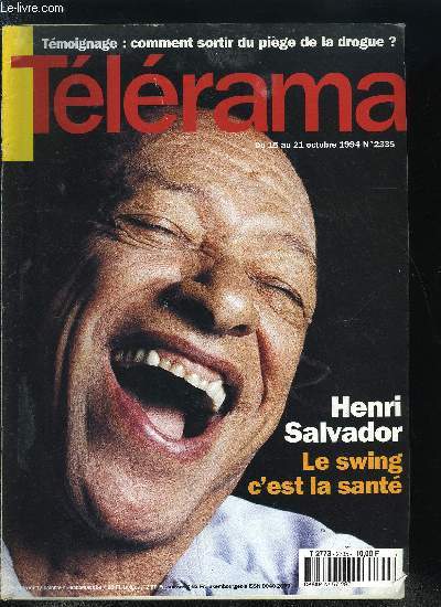 Tlrama n 2335 - Reportage a Long Island, ou Bob Wilson dirige les rptions de ses spectacles, portrait de Claude Rgy, Entretien avec Idir, chanteur kabyle exil, a propos des vnements qui secouent l'Algrie, Enqute au Palais de justice de Paris