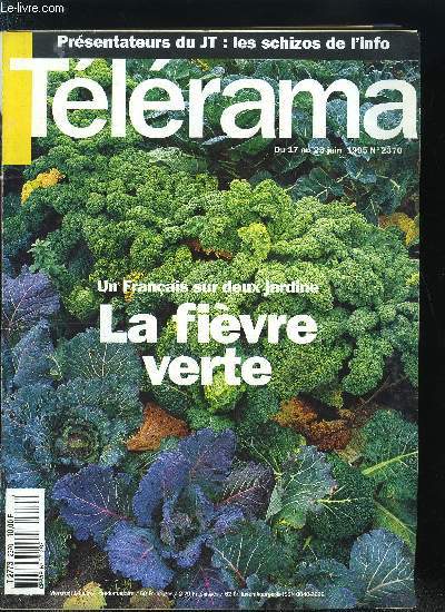 Tlrama n 2370 - Ex-Yougoslavie : entretien avec Tadeusz, Mazowiecki, rapporteur spcial de l'ONU, Le cinma a 100 ans : Alain Resnais, Augustin d'Anne Fontaine, La Blonde platine de Frank Capra, Etat des lieux de Jean Franois Richet, Une saga