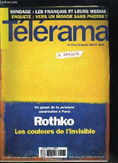 Tlrama n 2558 - Le baromtre de la confiance des franais dans les mdias, enqute sur le droit a l'image, Year of the horse, de Jim Jarmusch, et rencontre avec le ralisateur, Droits au coeur, les droits de l'enfant en vingt court mtrages d'animation