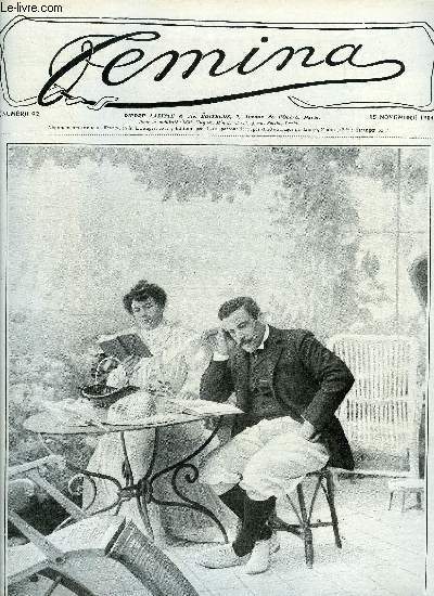 Femina n 92 - Les femmes et le prix Goncourt par Jacques de Nouvion, La question du chapeau au thatre par Franc Nohain, Un rallye a Chantilly par Marcek Boulenger, M et Mme Maurice Donnay par Charles Torquet, La princesse Marie de Roumanie par Paul