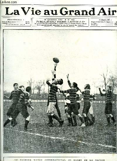 La vie au grand air n 482 - Le premier match international de rugby de la saison, Les voiturettes de 1908 par Ren Tampier, La perte de l'autoballon militaire Patrie par Franois Peyrey, L'vasion de Patrie, Ce qui reste de Patrie, Les coups du Golf