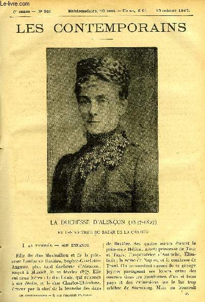 Les contemporains n 261 - La duchesse d'Alenon (1847-1897) et les victimes du bazar de la charit - Sa famille, son enfance, Le bazar de la charit en 1897, Les derniers moments de la duchesse d'Alenon, Funrailles de la duchesse d'Alenon