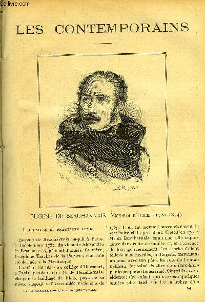 Les contemporains n 304 - Eugne de Beauharnais, vice roi d'Italie (1781-1824) - Jeunesse et premires armes, Le vice roi d'Italie, Le vice roi d'Italie pendant les guerres de l'empire, Le prince Eugne et le divorce de Napolon, La campagne de Russie