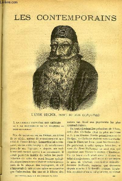 Les contemporains n 350 - L'Emir Bchir, prince du Liban (1767-1849) - La famille princire des chhabs, A la recherche de la fortune, Deir-El-Kamar, La Syrie, Les population, Les religions, A la cour de l'Emir Youssef, La brouille, Une souricire