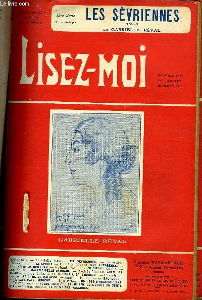 Lisez-moi - nouvelle srie - n 333 - Les svriennes (uite) chapitre XIII par Gabrielle Rval, Le sphinz par Sbastien Charles Leconte, Une apparence par Frdric Boutet, Don Juan par Gaston Chrau, Si c'tait vrai (suite) chapitre VIII par Roland