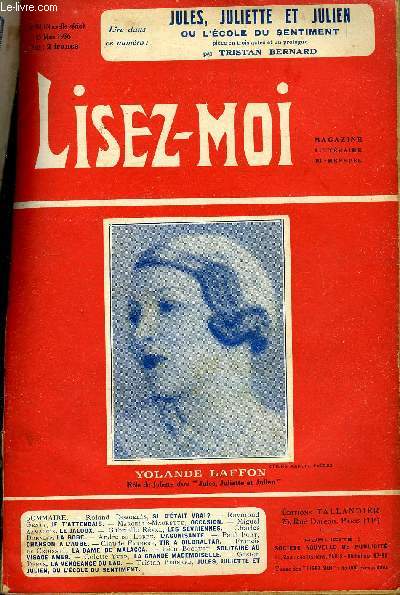 Lisez-moi - nouvelle srie - n 334 - Si c'tait vrai ? (suite) chapitre X par Roland Dorgels, Je t'attendais par Raymond Genty, Occasion par Marcelle Maurette, Le jaloux par Miguel Zamacos, Les svriennes (suite) chapitr XX par Gabrielle Rval