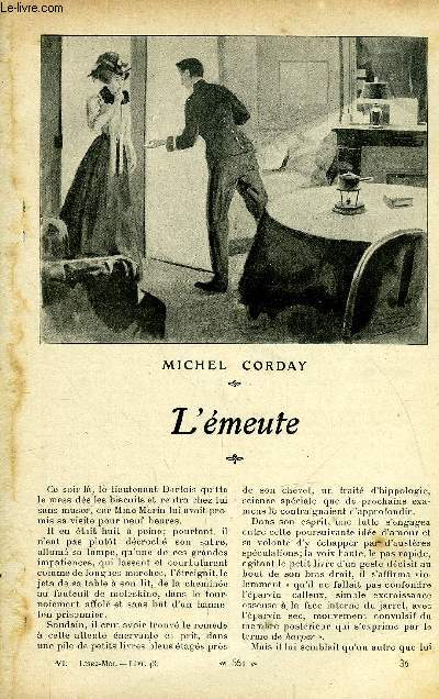 Lisez moi n 48 - L'meute par Michel Corday, Similia par J. Marni, Le poulain par Ren Bazin, L'oiseau d'orage (suite et fin) XXIII par Marcelle Tinayre, Vitrail par Jos Maria de Heredia, La pluie par Gyp, L'heure grise par Flicien Champsaur, Mon petit