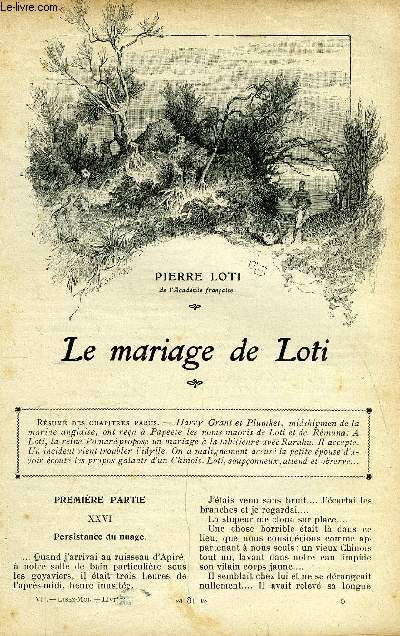 Lisez moi n 50 - Le mariage de Loti (suite) XXVI par Pierre Loti, Les fruits par la comtesse Mathieu de Noailles, Les bons parents par Maurice Donnay, Rentre par Nozire, L'treinte par Michel Corday, Au bonheur des Dames (suite) VI par Emile Zola