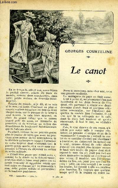 Lisez moi n 51 - Le canot par Georges Courteline, Au bonheur des dames (suite) VIII par Emile Zola, Les yeux par Sully Prudhomme, Mon petit Trott par Andr Lichtenberger, Le dernier jour d'un prtendant par Charles Henry Hirsch, Pierre et Jean