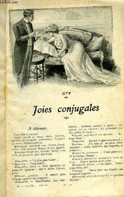 Lisez moi n 89 - Joies conjugales par Gyp, Les ingnues par Catuelle Mends, Les anmones sont mortes par Emile Pouvillon, Les dieux familiers (suite) troisime partie par Jean Bertheroy, Le joujou du pauvre par Charles Baudelaire, Rve d'un passant