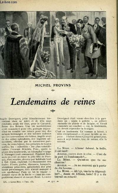 Lisez moi n 158 - Lendemains de reines par Michel Provins, Fleur de volupt par Armand Silvestre, Le pays natal par Henry Bordeaux, L'ami par Henri de Rgnier, Le sermon par Gustave Droz, Malencontre (XI) par Guy Chantepleure, Au pays de Jeanne d'Arc