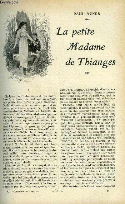 Lisez moi n 163 - La petite madame de Thianges par Paul Acker, Dans le pass mort par Pierre Loti, Madrigal par Jules Lemaitre, La revanche de Calcatroni par Lon de Tinseau, Michel Verneuil (XV) par Andr Theuriet, Poum par Paul et Victor Margueritte