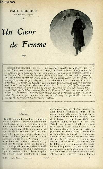 Lisez moi n 170 - Un coeur de femme par Paul Bourget, Les forgeuses de chaines par Jean Aicard, Tennis par Gyp, Les bohmiens par Henry Bordeaux, Songeuses par Andr Rivoire, La confession d'un amant par Marcel Prvost, Philmon et Baucis par Paul Arne