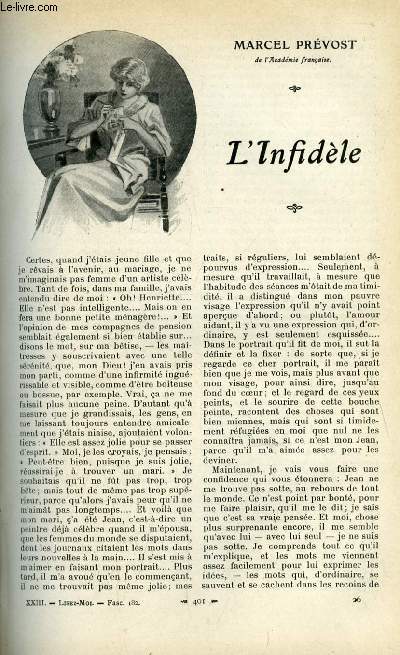 Lisez moi n 182 - L'infidle par Marcel Prvost, En Bretagne par Gustave Flaubert, Le soldat Bernard (IX) par Paul Acker, Mlie par J. Marni, La chambre rserve par Henry Bordeaux, La faute de l'abb Mouret (X) par Emile Zola, L'claircie par Camille