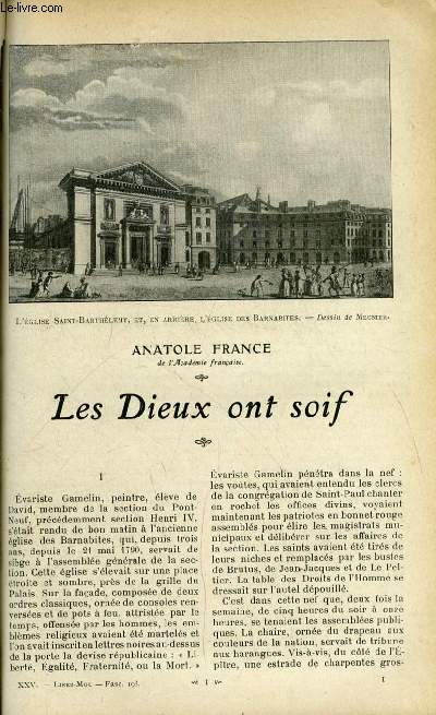 Lisez moi n 193 - Les dieux ont soif par Anatole France, L'aventure extraordinaire de madame Esquollier par Pierre Lous, Pour l'ternit par Henri Lavedan, Chiens savants par Colette, Le tambourineur par Edmond Rostand, Pierre et Thrse par Marcel