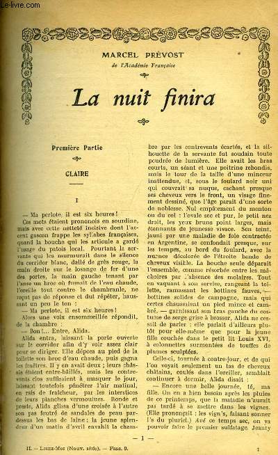 Lisez moi - nouvelle srie - n 9 - La nuit finira par Marcel Prvost, Shakespeare par Henry Bataille, Le double conseil par Henry de Rgnier, La rvlation par Henri Duvernois, Elise par Ren Boylesve, Fragments de journal intime par Pierre Loti