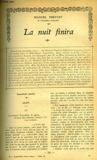 Lisez moi - nouvelle srie - n 12 - La nuit finira (III) par Marcel Prvost, Chant de dauphins par la comtesse de Noailles, L'heure violette par Henry Bordeaux, La maitresse servante (II) par Jrome et Jean Tharaud, Le rat par Henri Lavedan, Elise