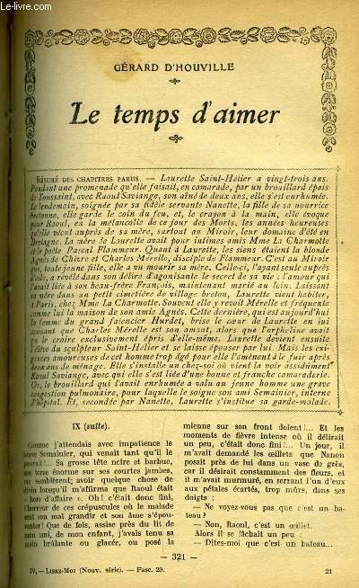 Lisez moi - nouvelle srie - n 29 - Le temps d'aimer (IX) par Grard d'Houville, Aprs une lecture par Andr Theuriet, Dugnes de thatre par Thodore de Banville, Valentine par Marcelle Tinayre, Le hameau par Rgis Gignoux, Les boucles par Camille