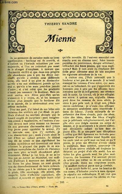 Lisez moi - nouvelle srie - n 68 - Mienne par Thierry Sandre, Nous sommes fachs avec Henriette par Ren Boylesve, Amour conjugal par G. Lenotre, La demoiselle de la rue des Notaires (XXII) par Louis Latzarus, Le regard par Maurice Level, Les images