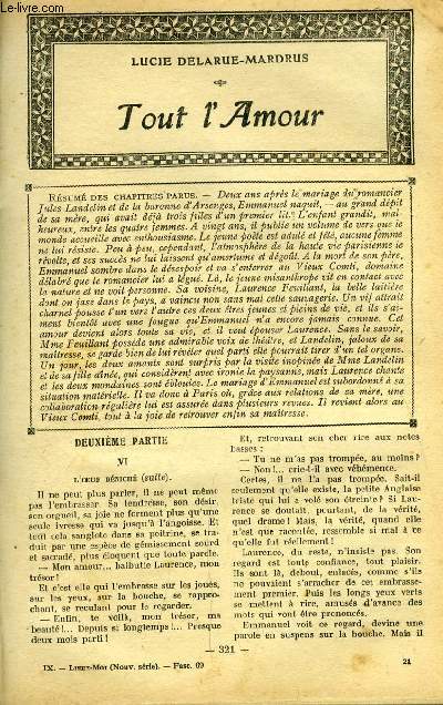 Lisez moi - nouvelle srie - n 69 - Tout l'amour (VI) par Lucie Delarue-Mardrus, L'utile oubli par Frdric Boutet, La demoiselle de la rue des Notaires (XXVIII) par Louis Latzarus, Un manteau de zibeline par Andr Birabeau, Un accident par Andr