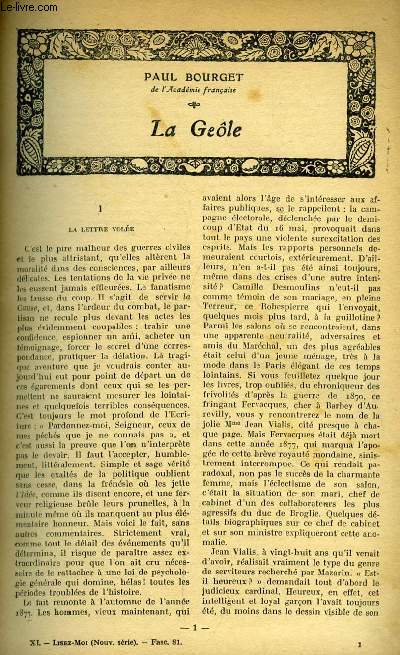 Lisez moi - nouvelle srie - n 81 - La Gele par Paul Bourget, Une femme dangereuse par Andr Birabeau, La lgende de Sidi-Bou-Sad par Myriam Harry, Mademoiselle Dax jeune fille (VII) par Claude Farrre, L'indigent par Henry Bordeaux, Pourboire